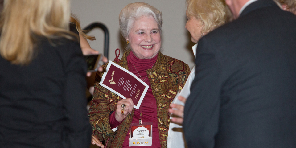 A woman at a networking event